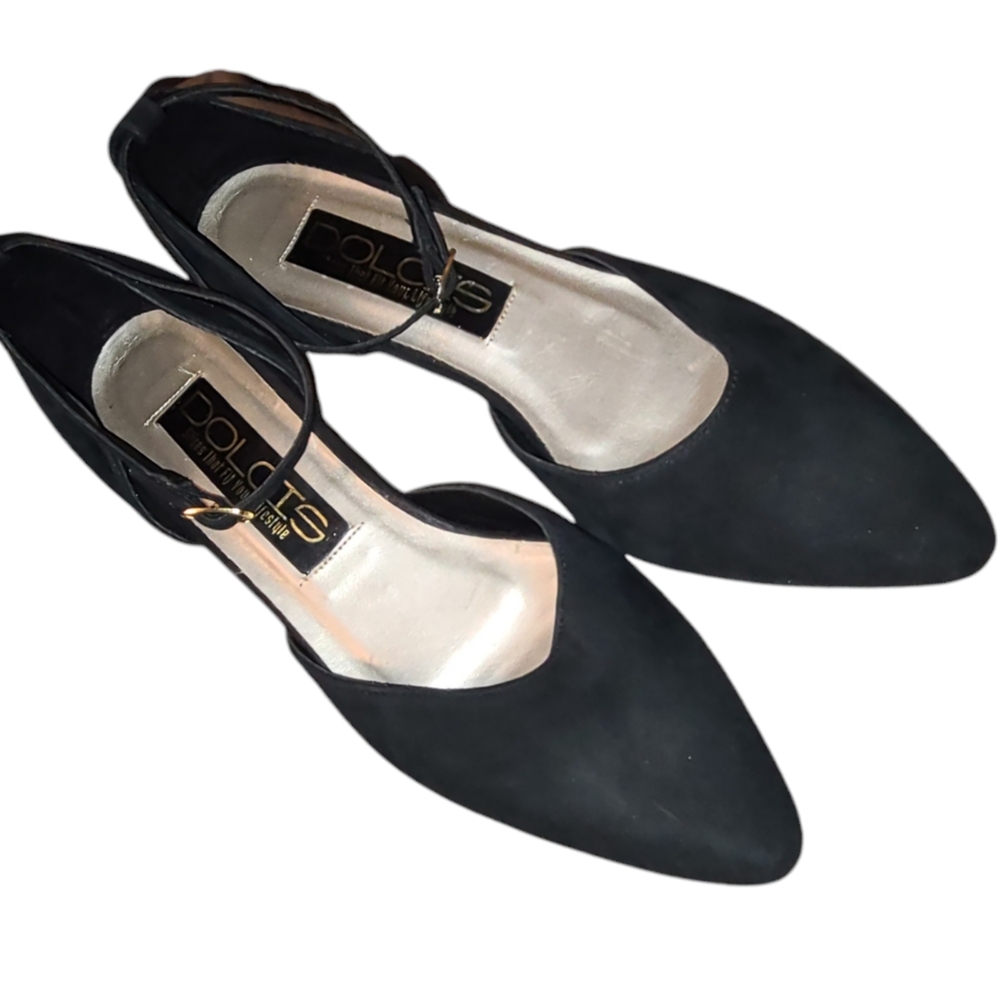 Dolcis Ladies Shoes Black Strap Heels